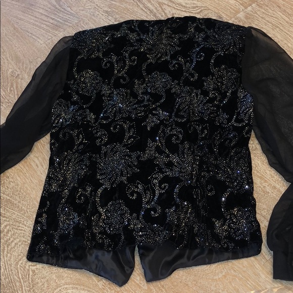 Vintage another thyme sheer sleeve glitter top 90s - Picture 6 of 6